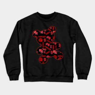 Cute Harlem Vibes Teddy Bear | Dice with Money Symbol | Harlem New York City Crewneck Sweatshirt